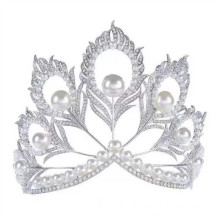 wedding rhinestone pearl hair decoration wedding band queen crown